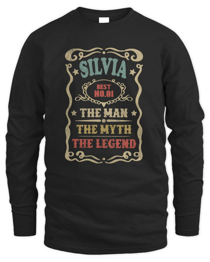 The Man The Myth The Legend Vintage Gold Wine Shirt SILVIA M1-52 / Men's Long Sleeved T-Shirt / black