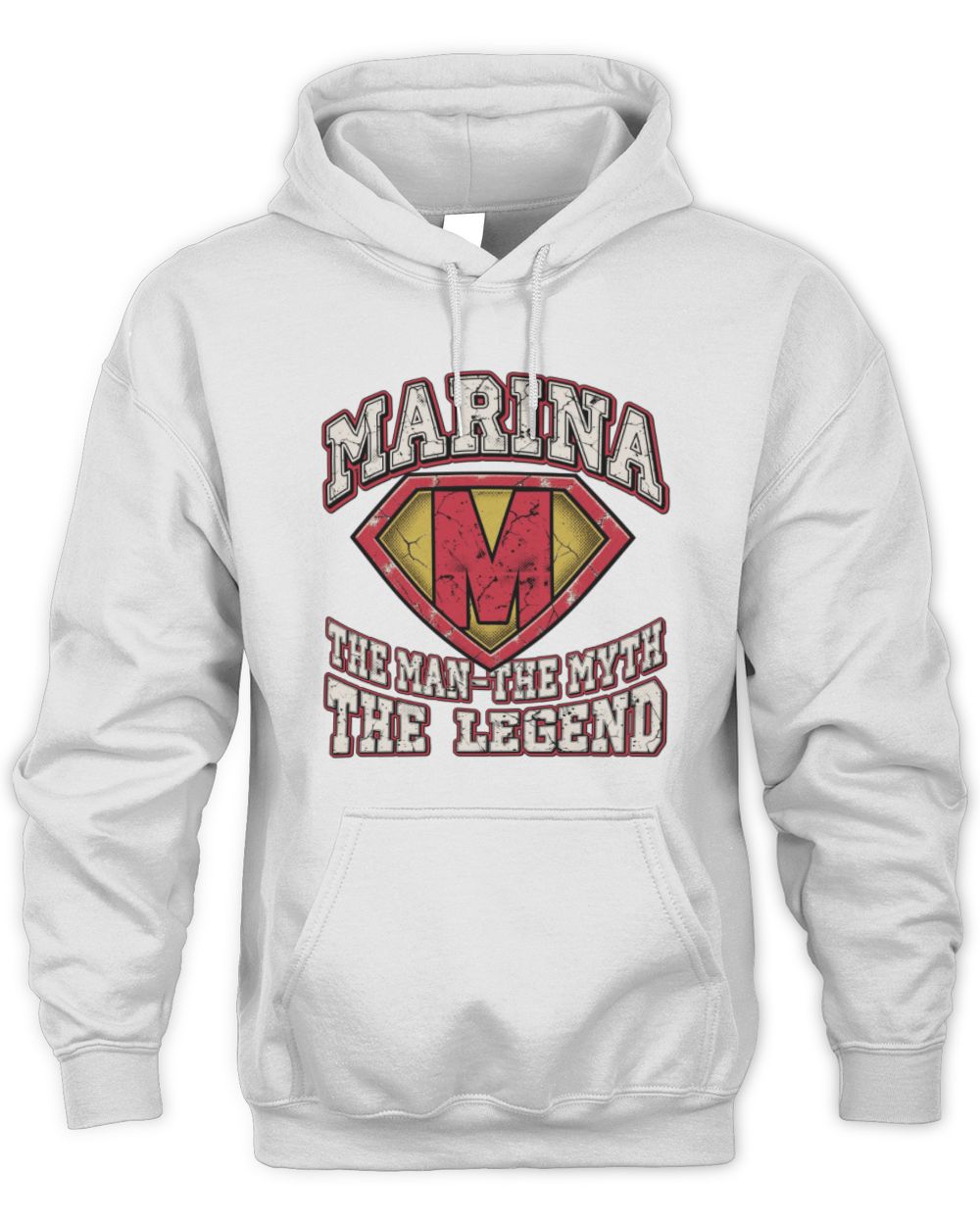 The Man The Myth The Legend Superman Graphic T-Shirt MARINA M1-74 / Unisex Hoodie / white