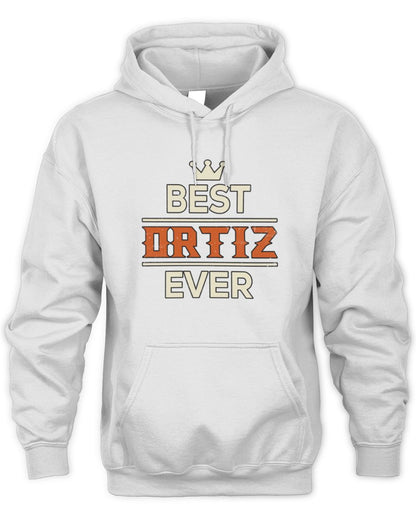 Best Your Name With Crown Shirt ORTIZ M1-59 / Unisex Hoodie / white
