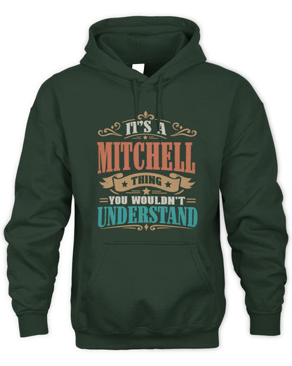 It’s a Name Thing Personalized Retro T-Shirt MITCHELL M1-47 / Unisex Hoodie / forest green