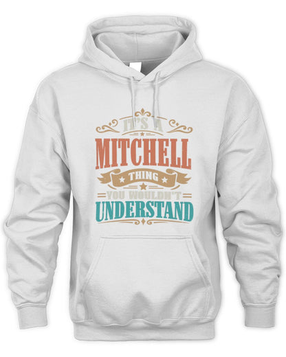 It’s a Name Thing Personalized Retro T-Shirt MITCHELL M1-47 / Unisex Hoodie / white