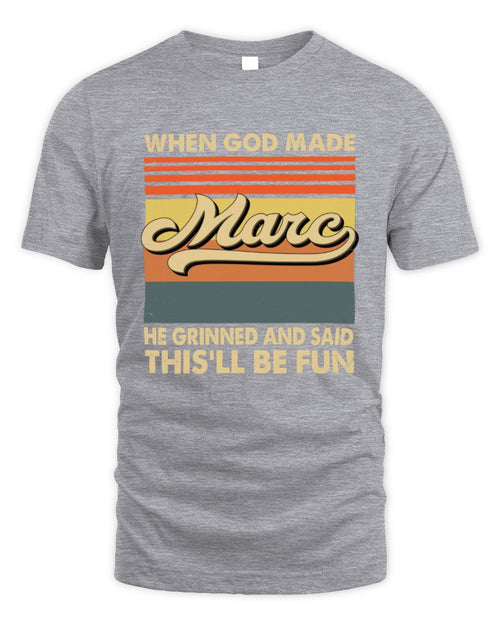 When God Made Your Name He Grinned Vintage T-Shirt MARC M1-55 / Unisex Standard T-Shirt / sport grey