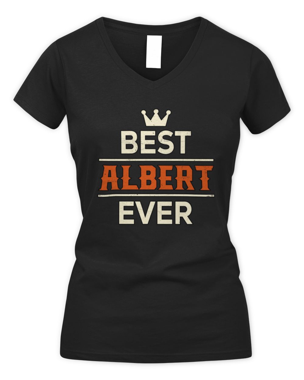 Best Your Name With Crown Shirt ALBERT M1-59 / Women's V-Neck T-Shirt / black