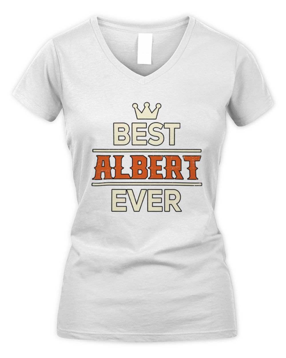 Best Your Name With Crown Shirt ALBERT M1-59 / Women's V-Neck T-Shirt / white