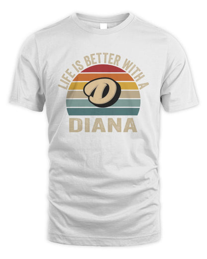Life Is Better with Name Vintage Sun Shirt DIANA M1-50 / Unisex Standard T-Shirt / white