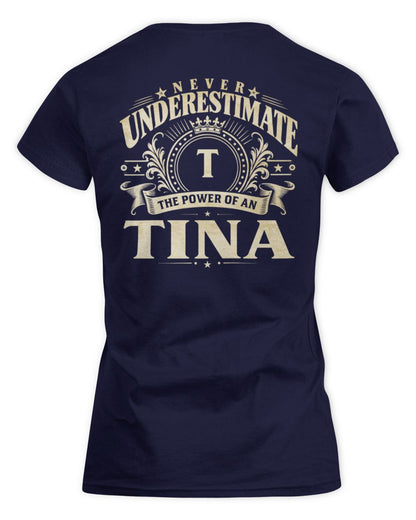 Never Underestimate Your Name Luxury Logo Shirt TINA M1-63 / Women's Standard T-Shirt / navy
