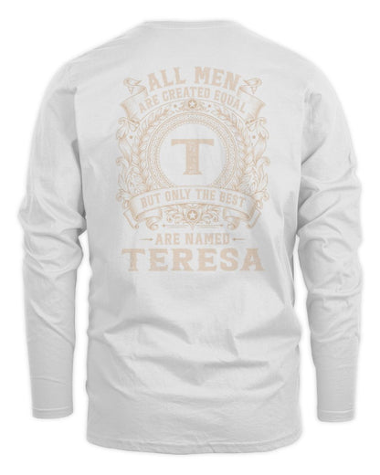 All Men Are Created Equal Cool Logo Shirt TERESA M1-60 / Men's Long Sleeved T-Shirt / white