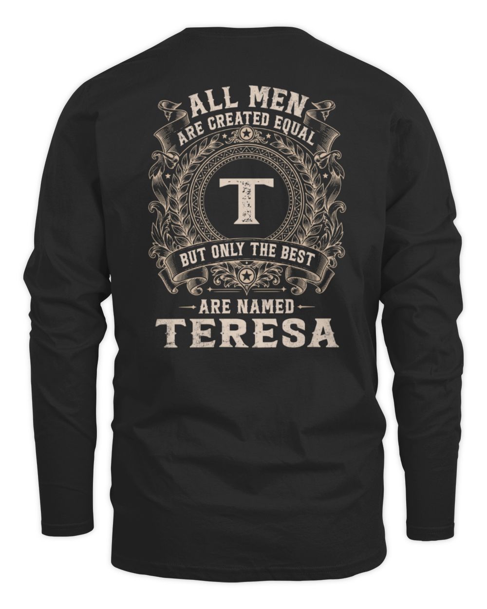 All Men Are Created Equal Cool Logo Shirt TERESA M1-60 / Men's Long Sleeved T-Shirt / black