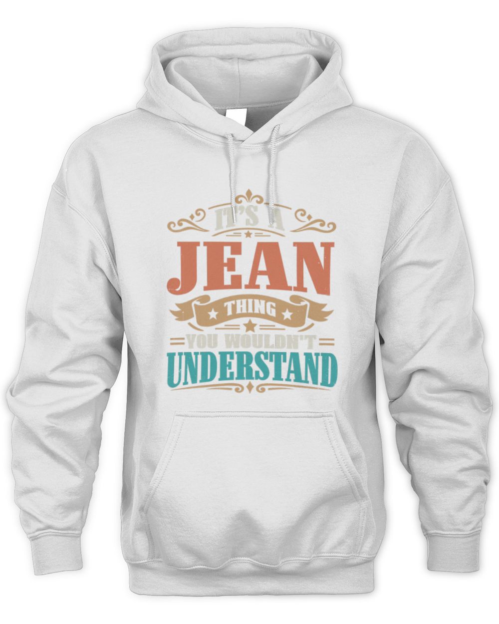It’s a Name Thing Personalized Retro T-Shirt JEAN M1-47 / Unisex Hoodie / white