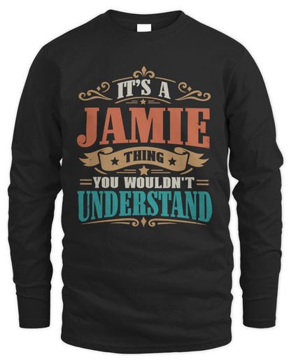 It’s a Name Thing Personalized Retro T-Shirt JAMIE M1-47 / Men's Long Sleeved T-Shirt / black