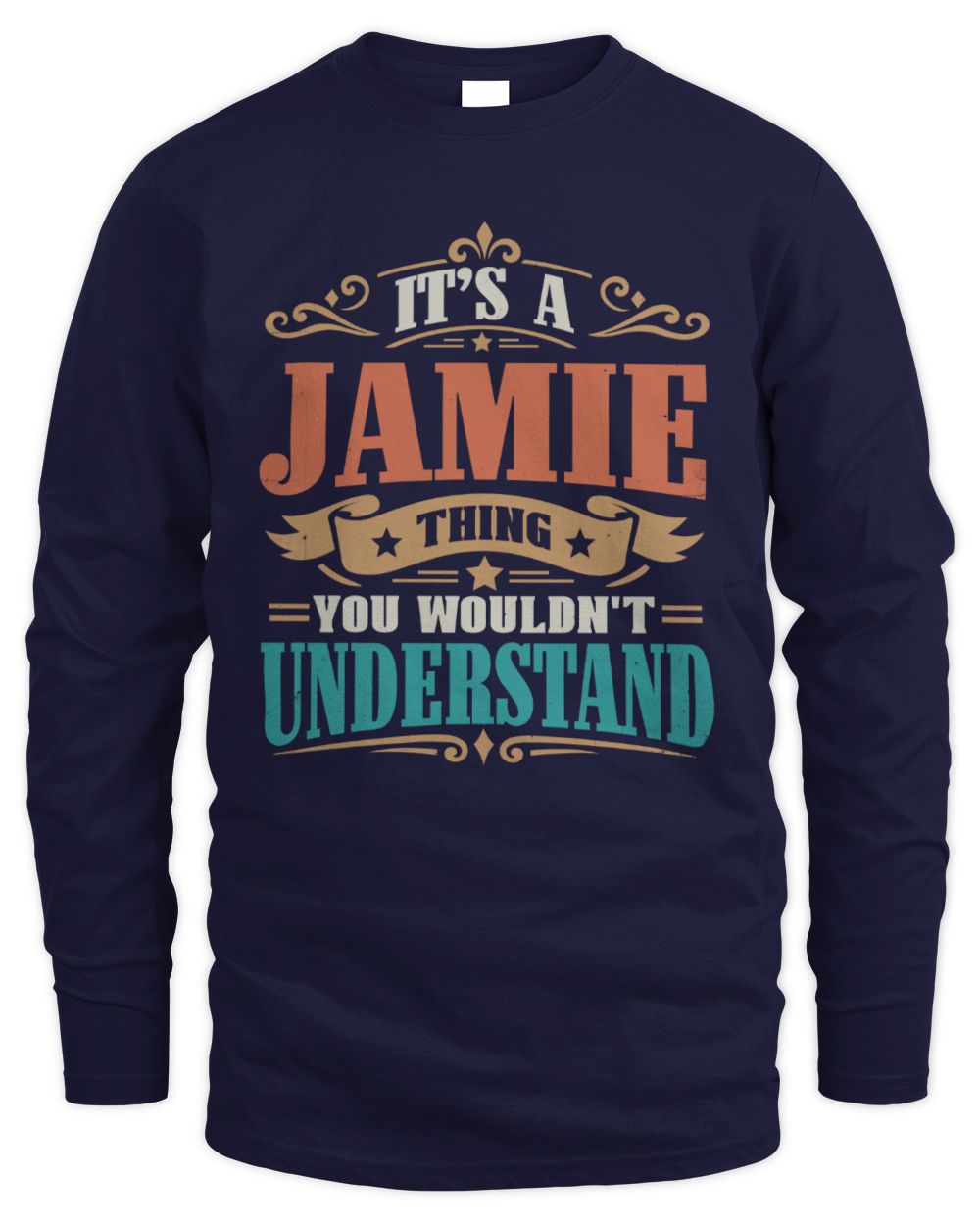 It’s a Name Thing Personalized Retro T-Shirt JAMIE M1-47 / Men's Long Sleeved T-Shirt / navy