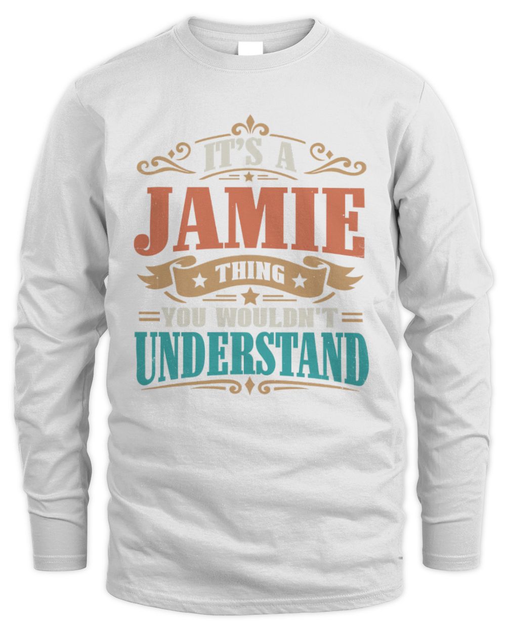 It’s a Name Thing Personalized Retro T-Shirt JAMIE M1-47 / Men's Long Sleeved T-Shirt / white