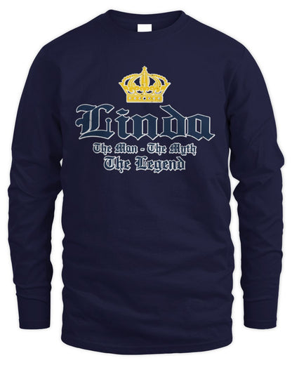 The Man The Myth The Legend Corona Beer T-Shirt LINDA M1-S83 / Men's Long Sleeved T-Shirt / navy