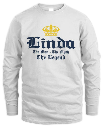 The Man The Myth The Legend Corona Beer T-Shirt LINDA M1-S83 / Men's Long Sleeved T-Shirt / white