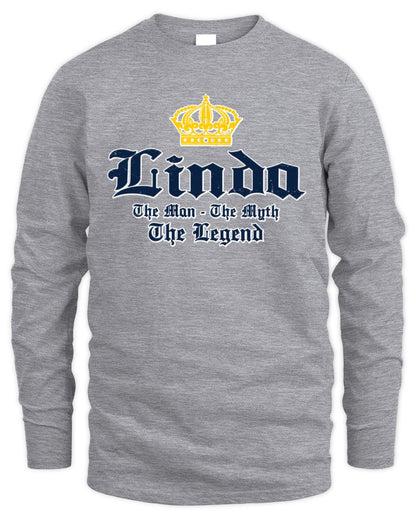 The Man The Myth The Legend Corona Beer T-Shirt LINDA M1-S83 / Men's Long Sleeved T-Shirt / sport grey