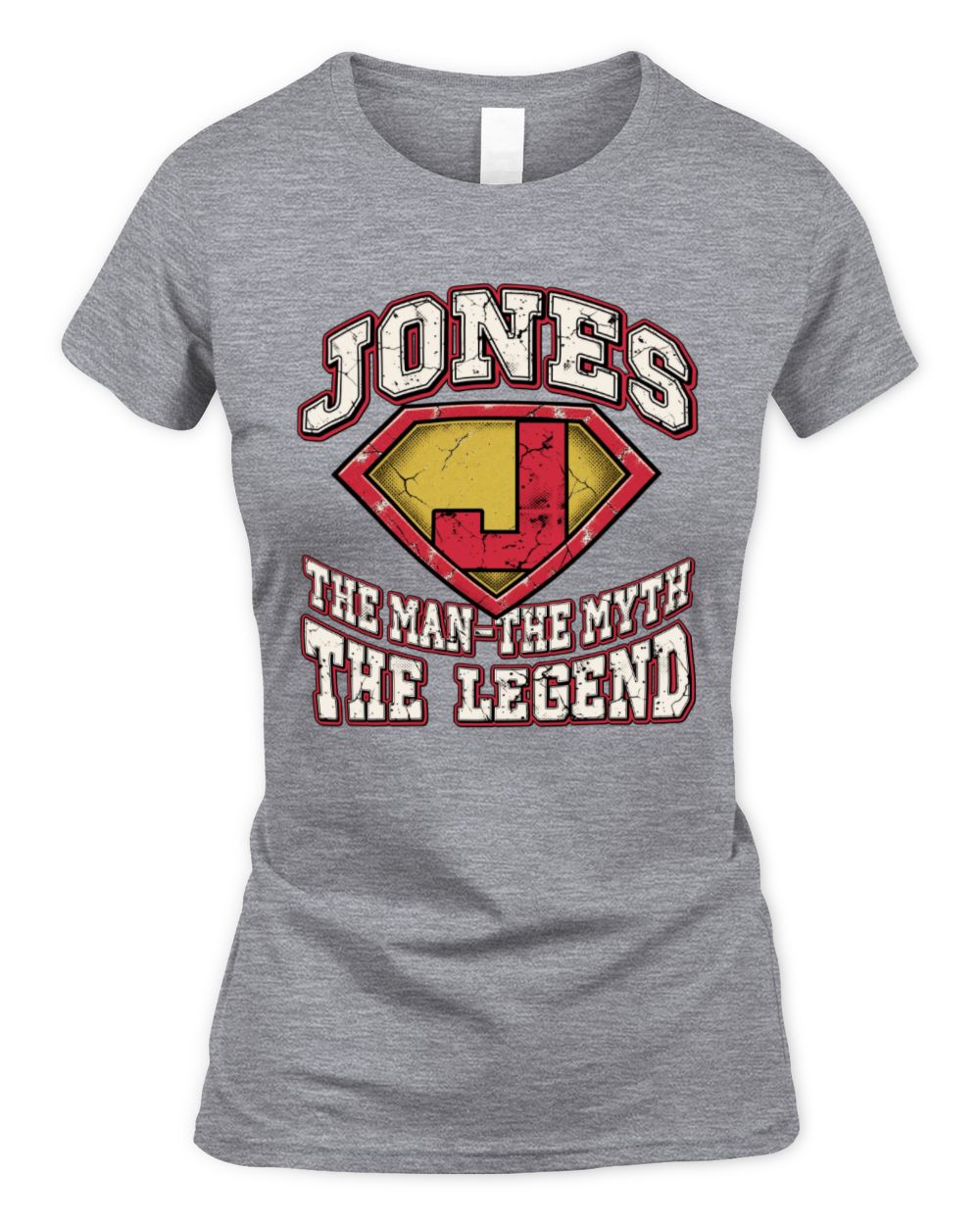 The Man The Myth The Legend Superman Graphic T-Shirt JONES M1-74 / Women's Standard T-Shirt / sport grey