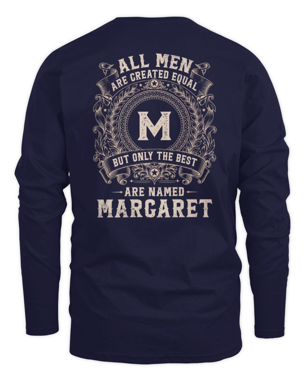 All Men Are Created Equal Cool Logo Shirt MARGARET M1-60 / Men's Long Sleeved T-Shirt / navy