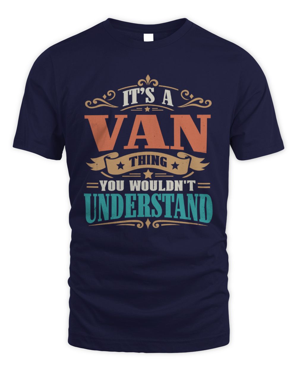 It’s a Name Thing Personalized Retro T-Shirt VAN M1-47 / Unisex Standard T-Shirt / navy