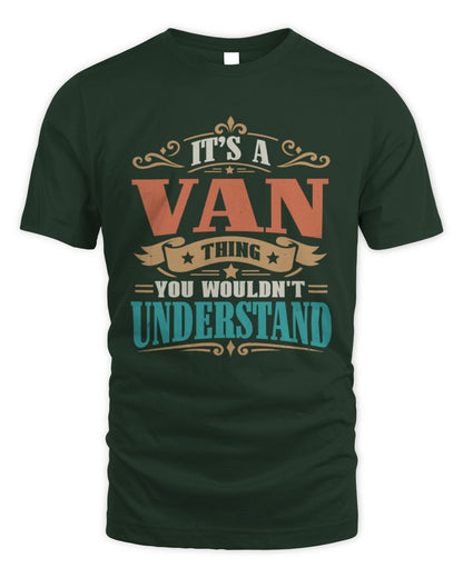 It’s a Name Thing Personalized Retro T-Shirt VAN M1-47 / Unisex Standard T-Shirt / forest green