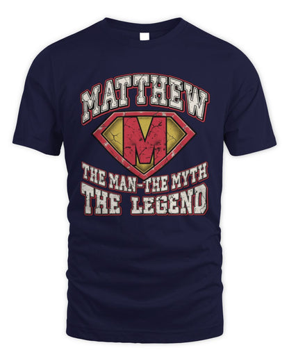 The Man The Myth The Legend Superman Graphic T-Shirt MATTHEW M1-74 / Unisex Standard T-Shirt / navy