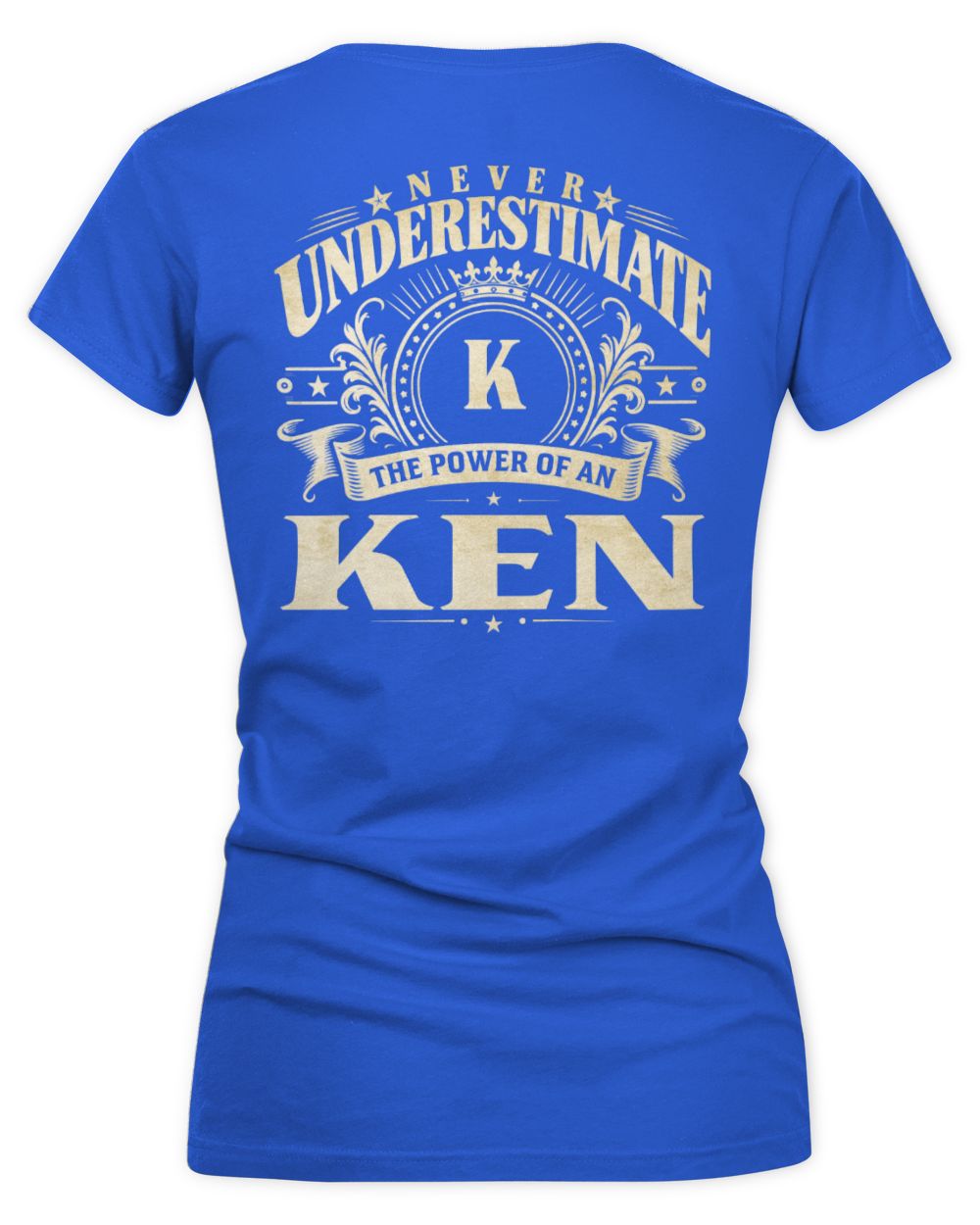 Never Underestimate Your Name Luxury Logo Shirt KEN M1-63 / Women's V-Neck T-Shirt / royal