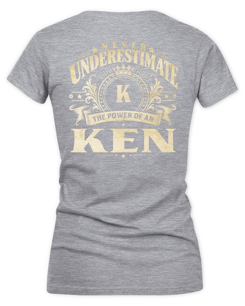 Never Underestimate Your Name Luxury Logo Shirt KEN M1-63 / Women's V-Neck T-Shirt / sport grey