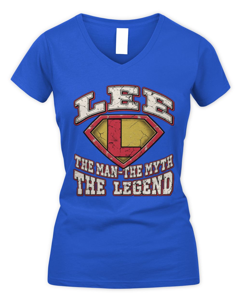 The Man The Myth The Legend Superman Graphic T-Shirt LEE M1-74 / Women's V-Neck T-Shirt / royal