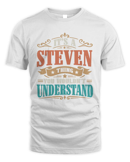 It’s a Name Thing Personalized Retro T-Shirt STEVEN M1-47 / Unisex Standard T-Shirt / white