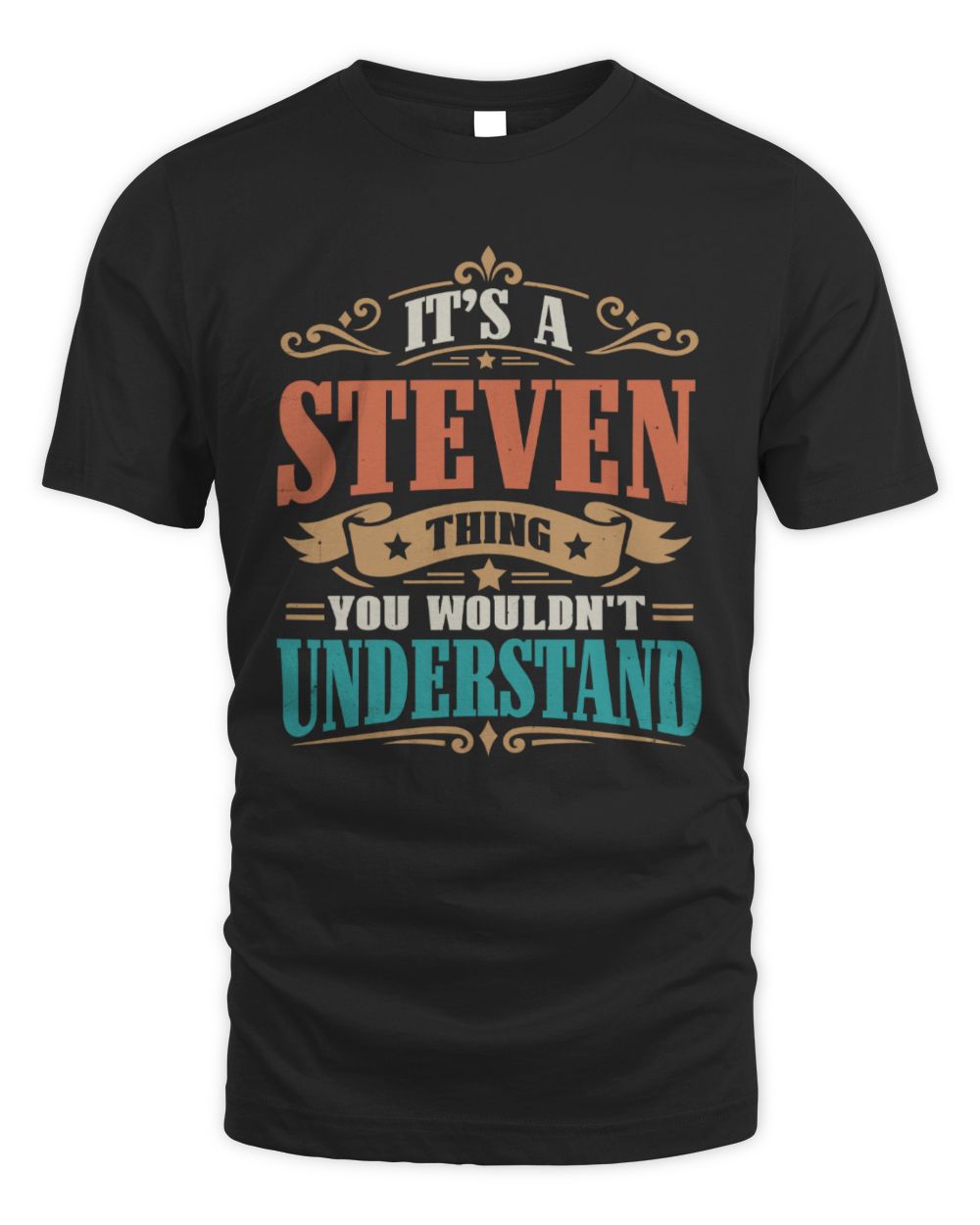 It’s a Name Thing Personalized Retro T-Shirt STEVEN M1-47 / Unisex Standard T-Shirt / black