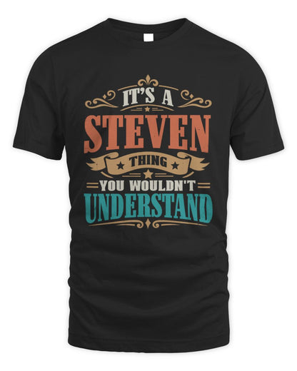 It’s a Name Thing Personalized Retro T-Shirt STEVEN M1-47 / Unisex Standard T-Shirt / black