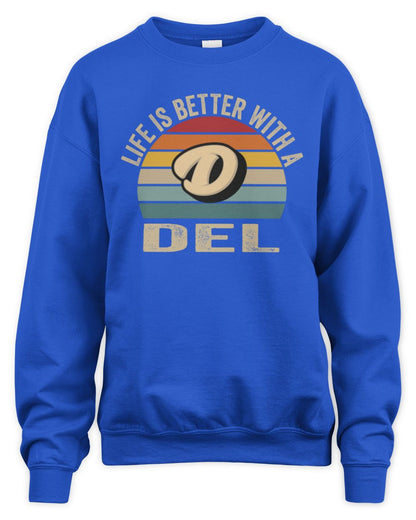 Life Is Better with Name Vintage Sun Shirt DEL M1-50 / Unisex Sweatshirt / royal