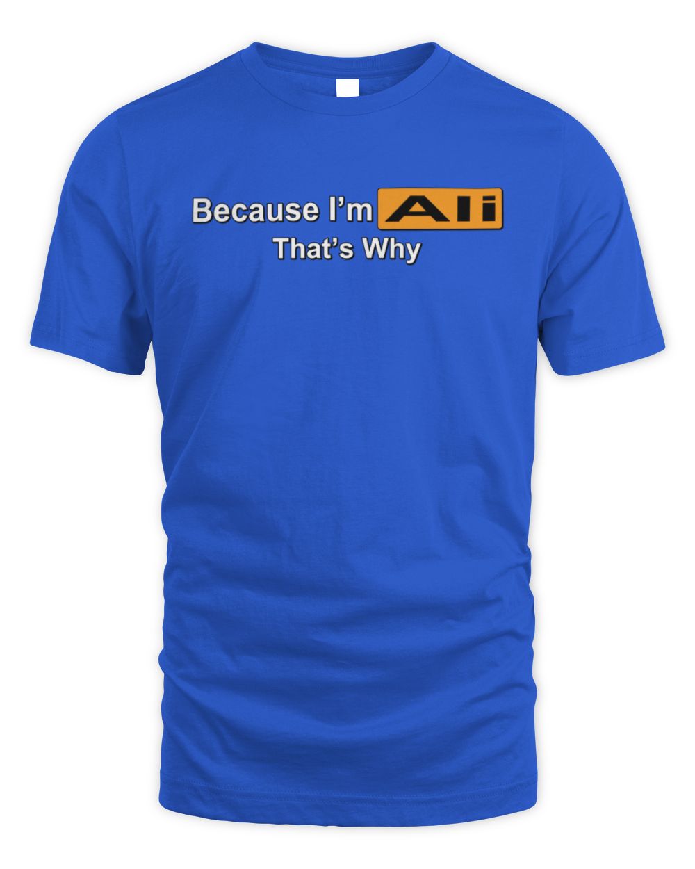 Because I'm Name That's Why Funny Logo T-Shirt ALI M1-S87 / Unisex Standard T-Shirt / royal