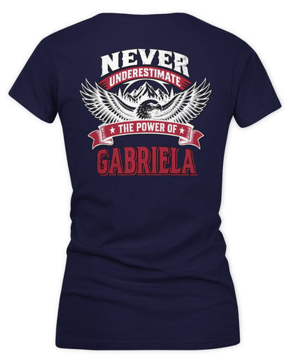 Never Underestimate Your Name Eagle Mountain Shirt GABRIELA M1-61 / Women's V-Neck T-Shirt / navy