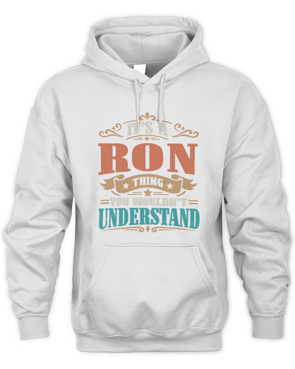 It’s a Name Thing Personalized Retro T-Shirt RON M1-47 / Unisex Hoodie / white