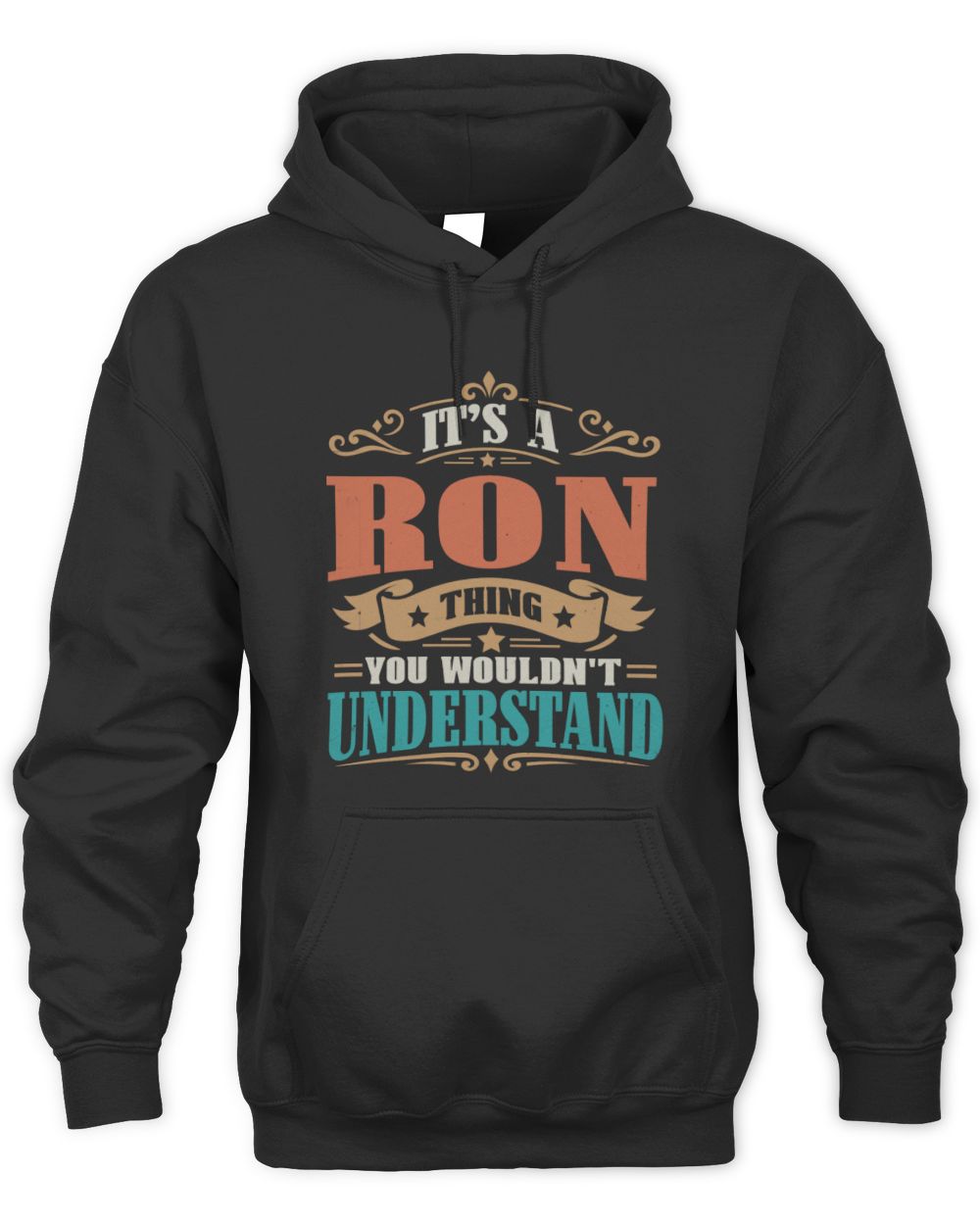 It’s a Name Thing Personalized Retro T-Shirt RON M1-47 / Unisex Hoodie / black
