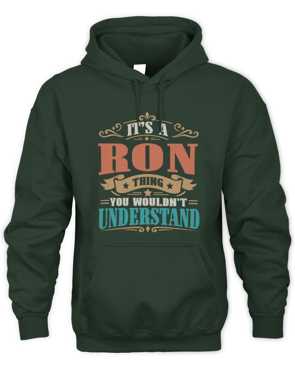 It’s a Name Thing Personalized Retro T-Shirt RON M1-47 / Unisex Hoodie / forest green