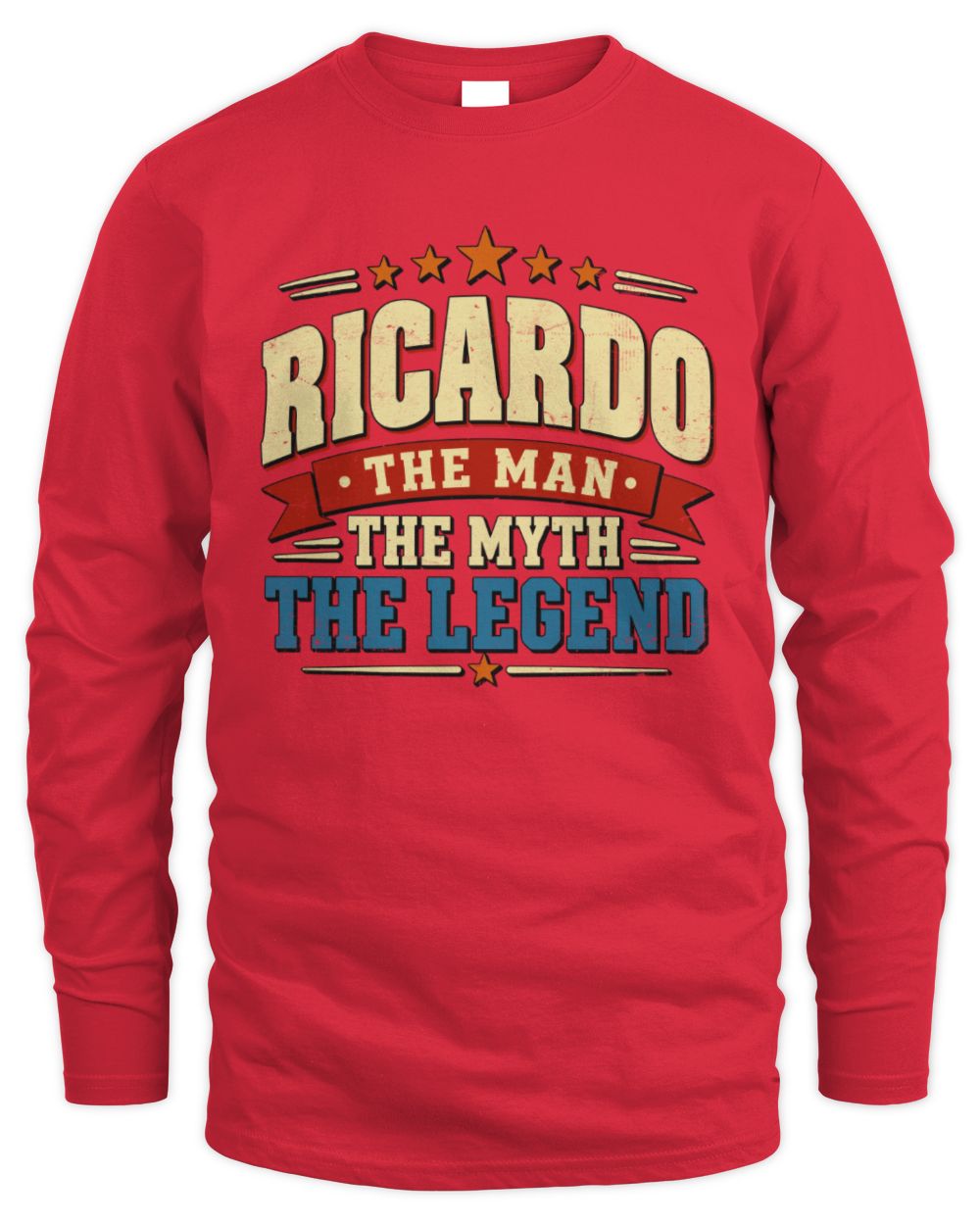 The Man The Myth The Legend Ribbon Vintage T-Shirt RICARDO M1-56 / Men's Long Sleeved T-Shirt / red