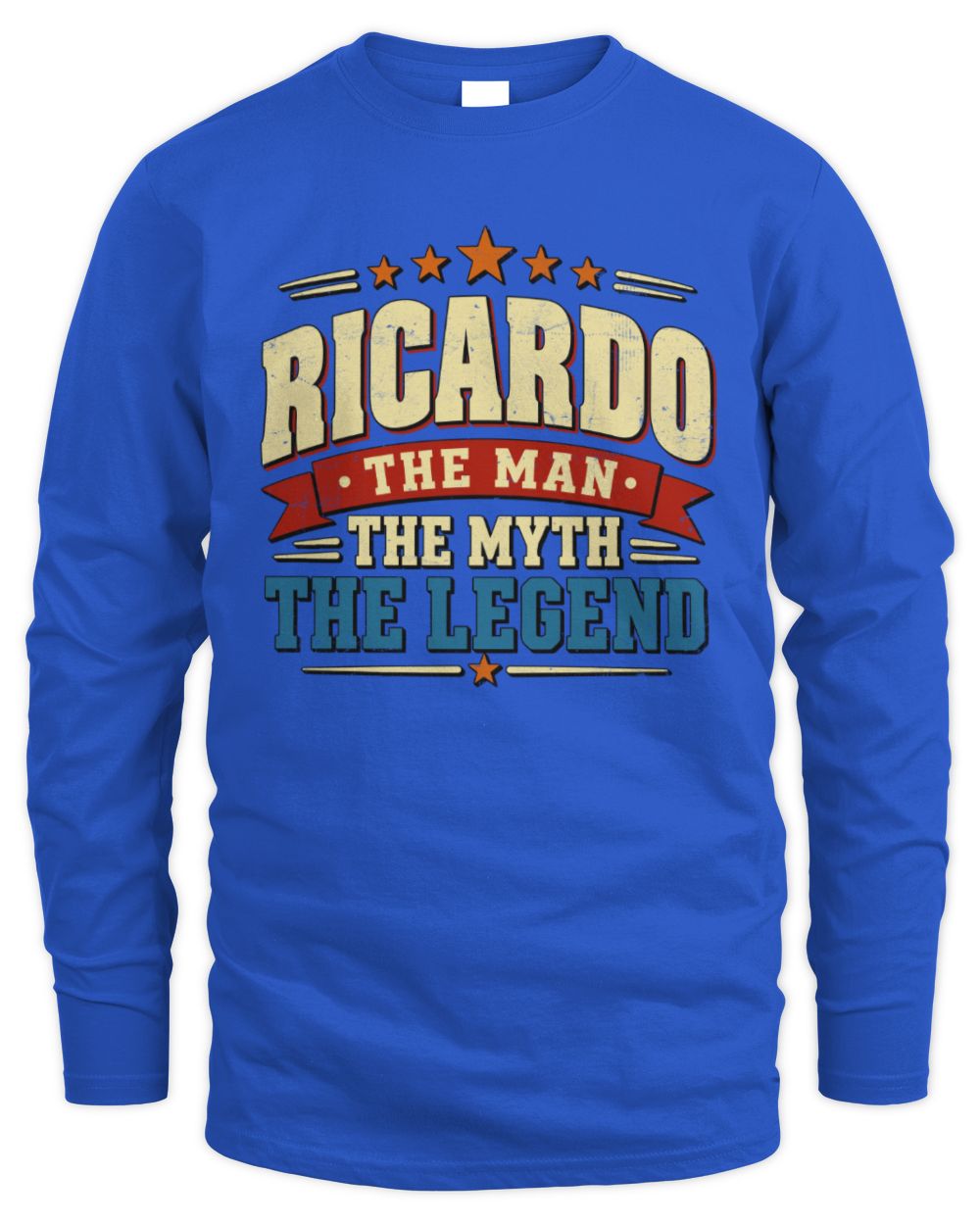 The Man The Myth The Legend Ribbon Vintage T-Shirt RICARDO M1-56 / Men's Long Sleeved T-Shirt / royal