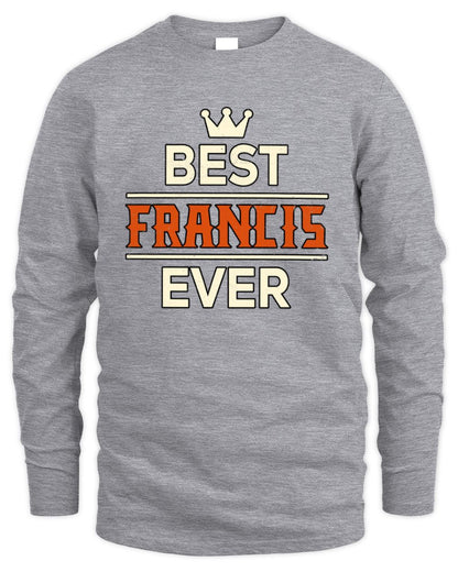 Best Your Name With Crown Shirt FRANCIS M1-59 / Men's Long Sleeved T-Shirt / sport grey