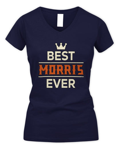 Best Your Name With Crown Shirt MORRIS M1-59 / Women's V-Neck T-Shirt / navy