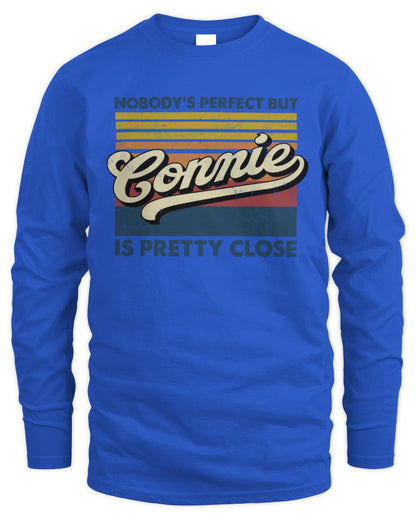 Nobody's Perfect But Your Name Is Pretty Close Retro Shirt CONNIE M1-65 / Men's Long Sleeved T-Shirt / royal