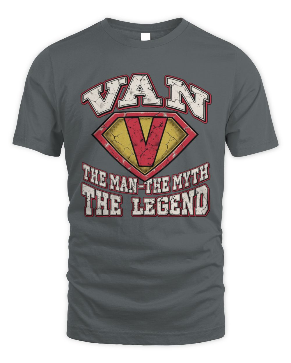 The Man The Myth The Legend Superman Graphic T-Shirt VAN M1-74 / Unisex Standard T-Shirt / charcoal