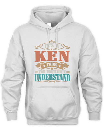 It’s a Name Thing Personalized Retro T-Shirt KEN M1-47 / Unisex Hoodie / white
