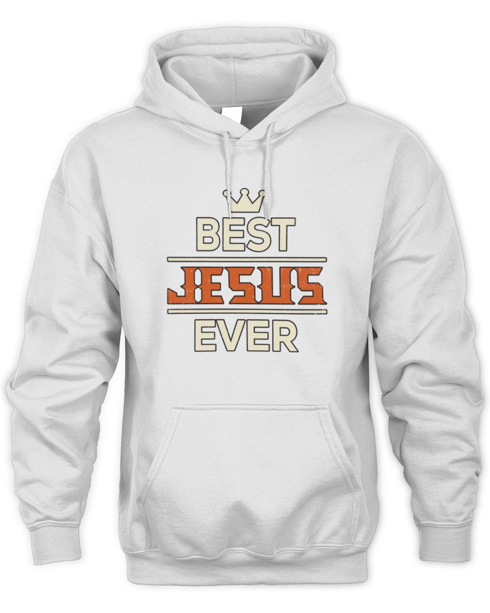 Best Your Name With Crown Shirt JESUS M1-59 / Unisex Hoodie / white
