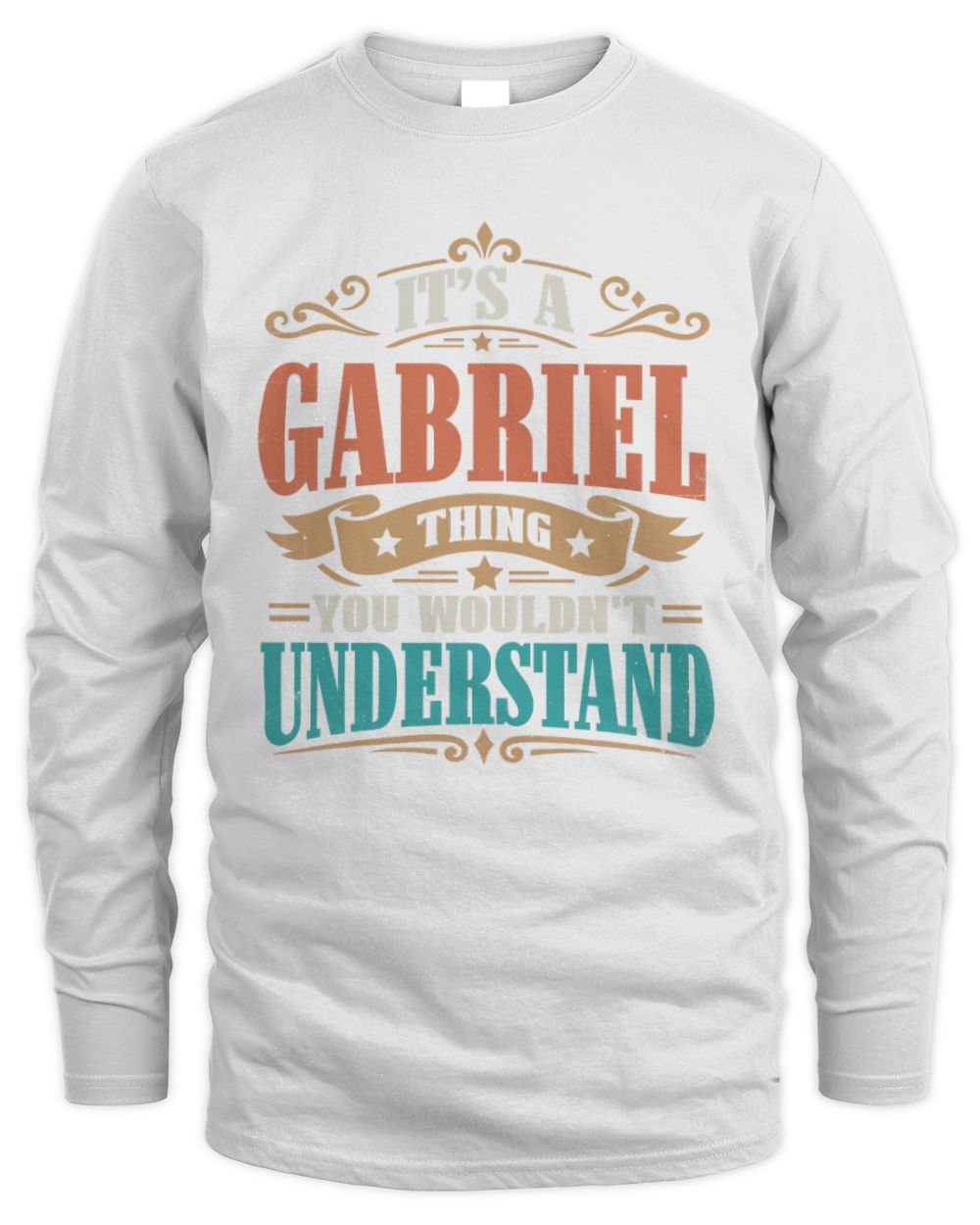 It’s a Name Thing Personalized Retro T-Shirt GABRIEL M1-47 / Men's Long Sleeved T-Shirt / white