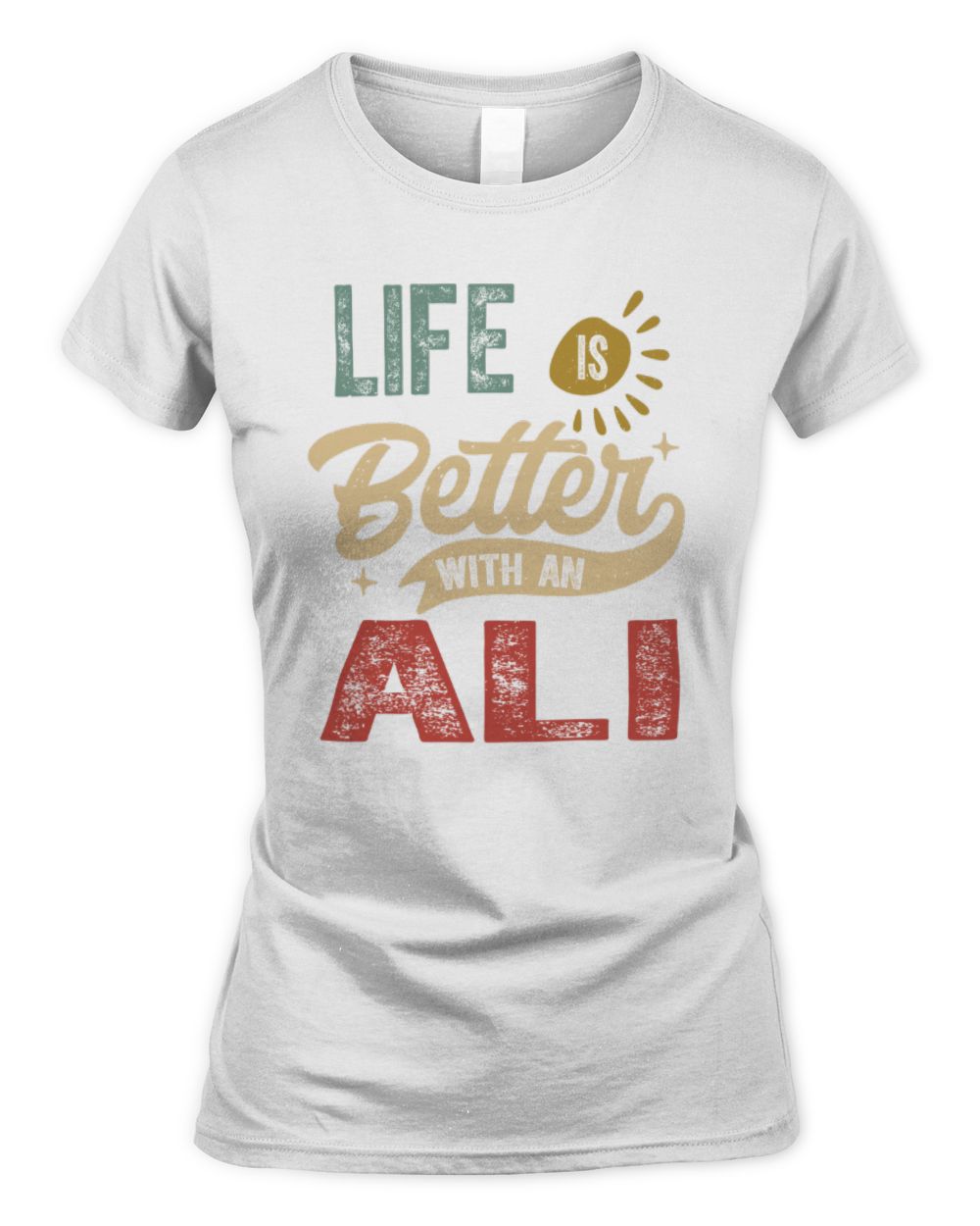 Life Is Better With a Name Personalized Retro T-Shirt ALI-48 / Women's Standard T-Shirt / white