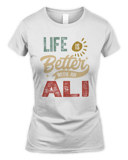 Life Is Better With a Name Personalized Retro T-Shirt ALI-48 / Women's Standard T-Shirt / white