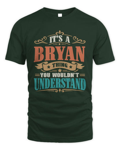 It’s a Name Thing Personalized Retro T-Shirt BRYAN M1-47 / Unisex Standard T-Shirt / forest green