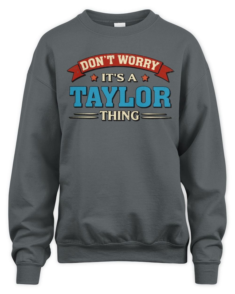 Don't Worry It's a Your Name Thing Funny Retro T-Shirt TAYLOR M1-57 / Unisex Sweatshirt / charcoal