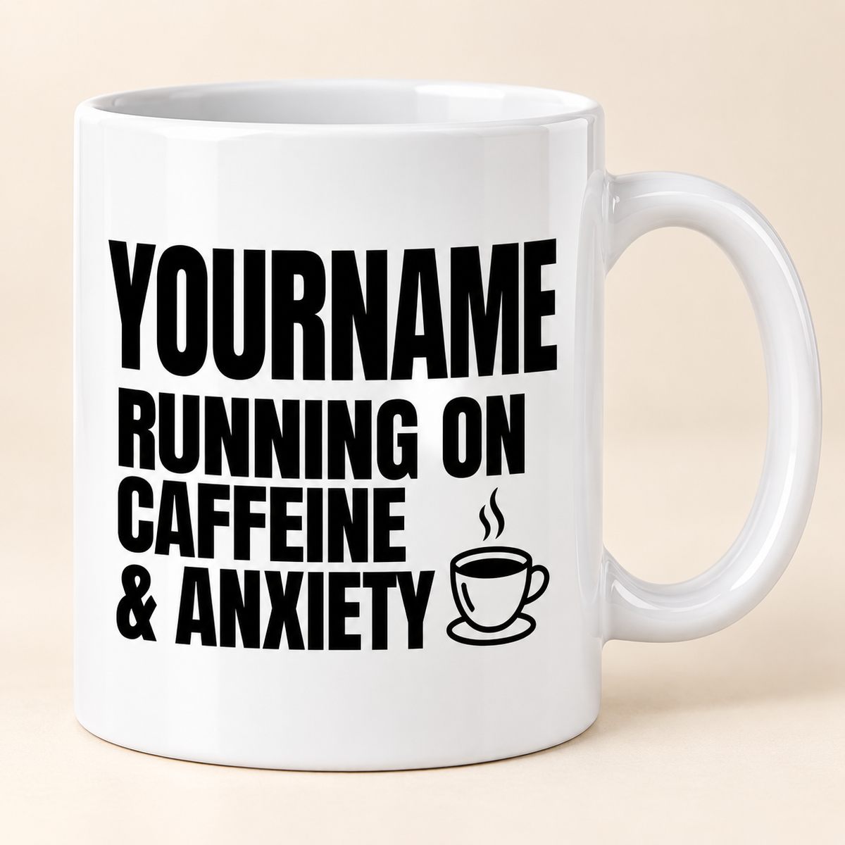 Running On Caffeine & Anxiety - Personalized Mug